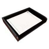 Classic Black Leather Letter Tray, Side Load